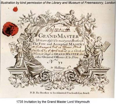 1735 Invitation by the Grand Master Lord Weymouth