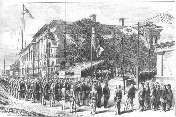 Laying the foundation stone of the Masonic Hall at Shanghai,1865